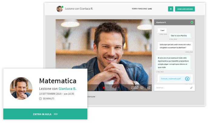 La lezione online con video in streaming